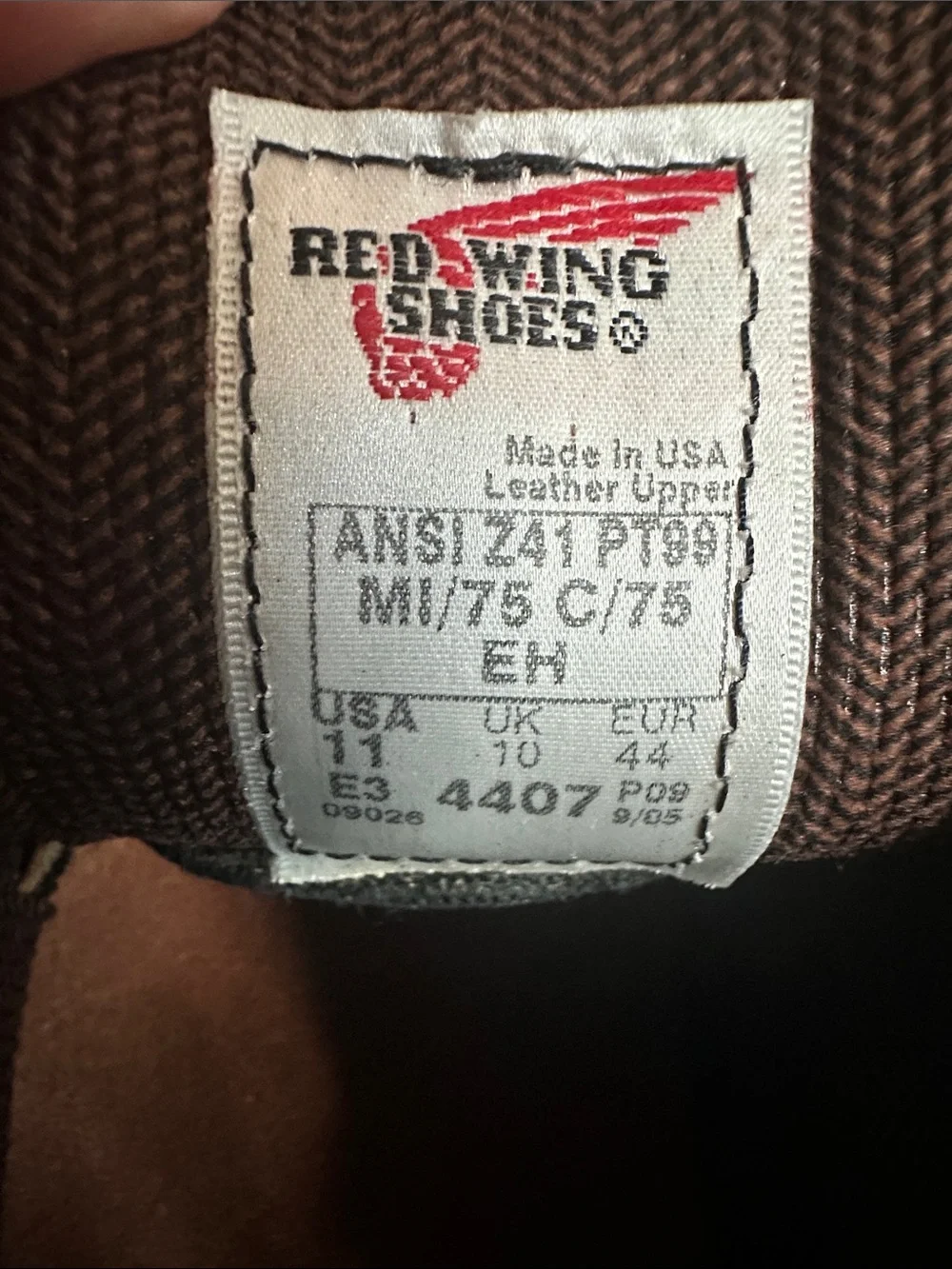 Red Wing Shoes Brown Leather Derby Toe Steel Lace-Up Size 11